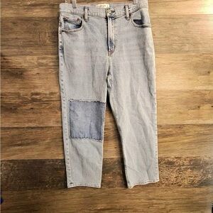 Abercrombie & Fitch Light Blue Straight Ultra High Rise 12 short Women's Jeans